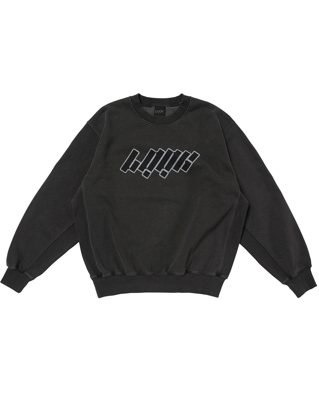 【LQQK STUDIO】WASHED FLEECE CREWNECK - WASHED BLACK