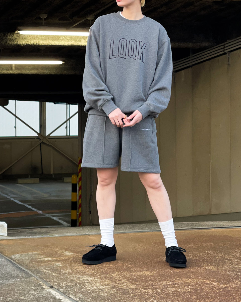 【LQQK STUDIO】PINTUCK SWEAT SHORTS - HEATHER GREY