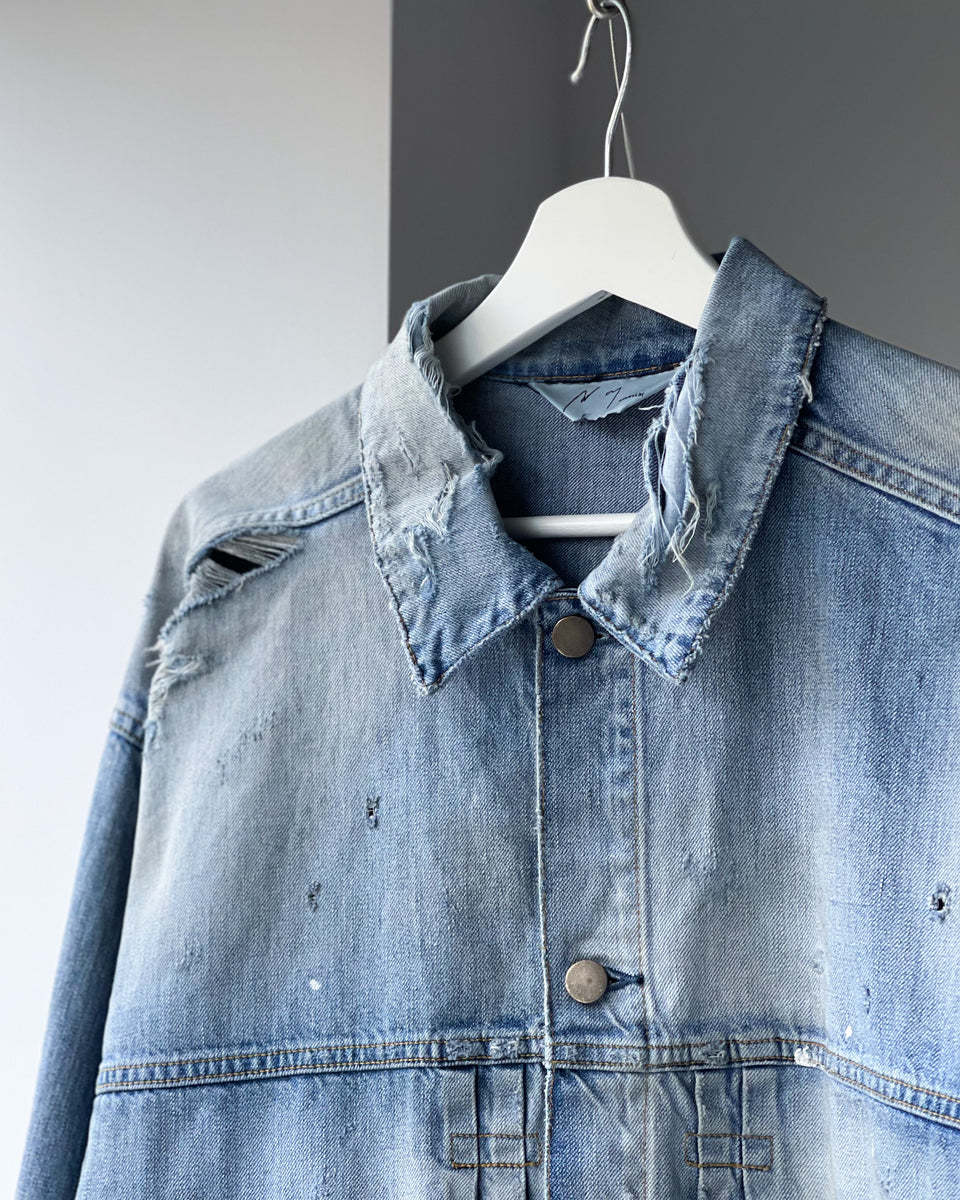 [ANCELLM] CRASH DENIM JACKET type-2 - INDIGO – pan