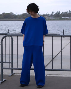 【WANNA FOUNDATION】SUMMER KNIT WIDE SILHOUETTE PANT - ROYAL