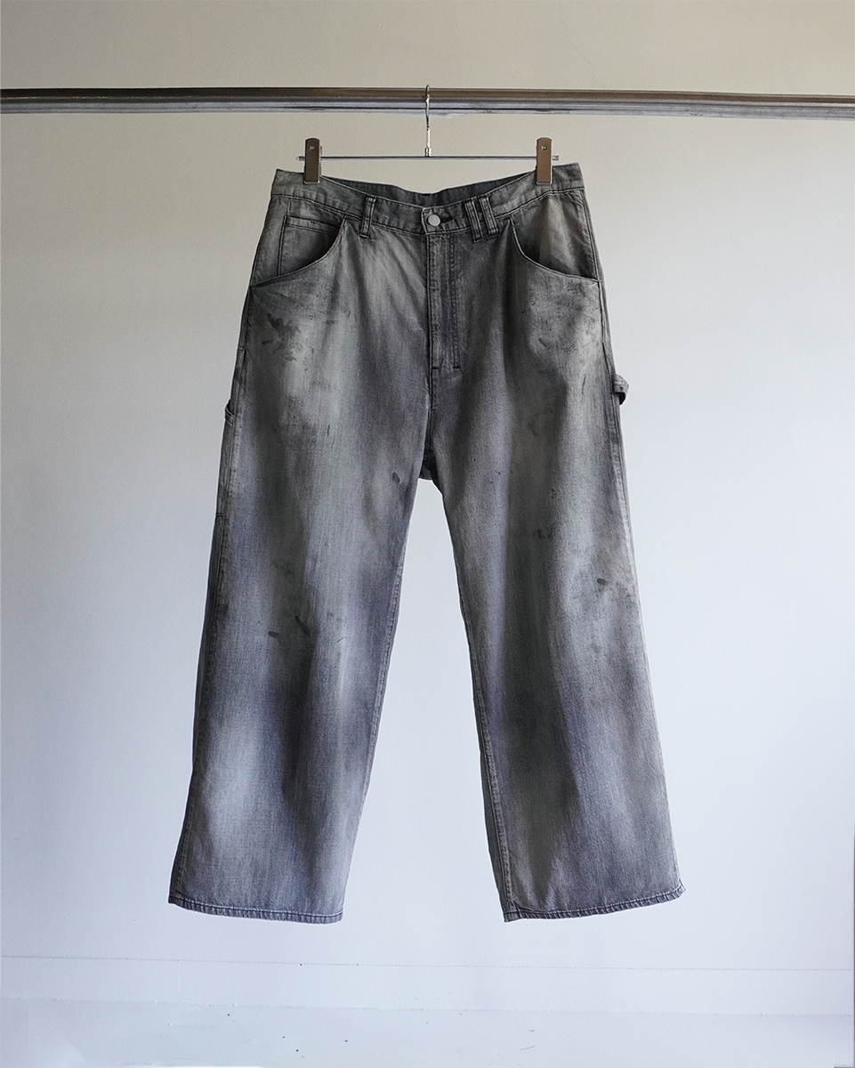 [ANCELLM] AGING PAINTER PANTS - BLACK