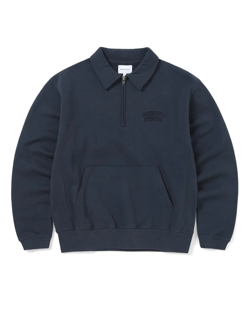 【THISISNEVERTHAT】HARF ZIP POLO SWEATSHIRT - NAVY