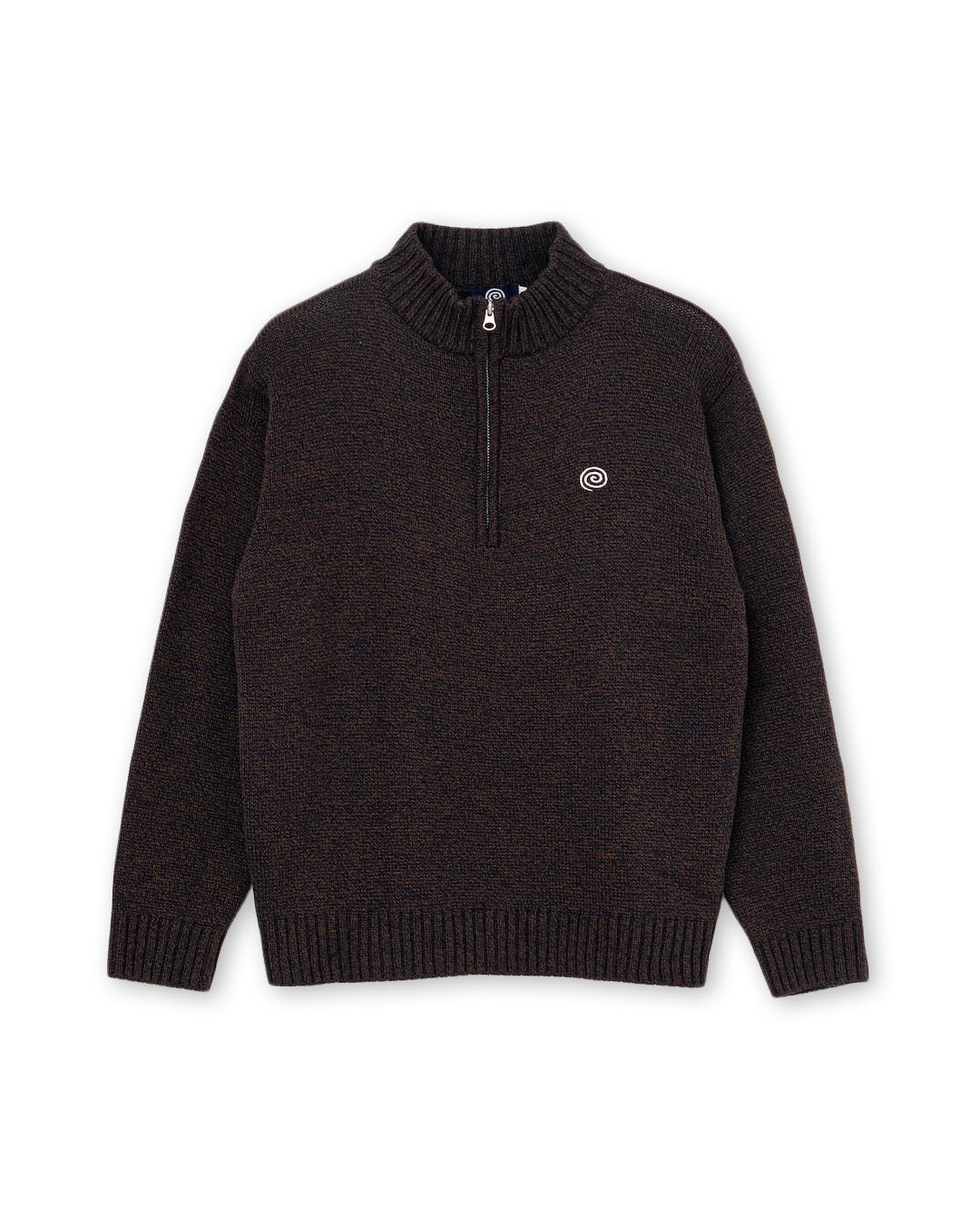 【SOL】HALFZIP KNIT SWEATER  - BROWN