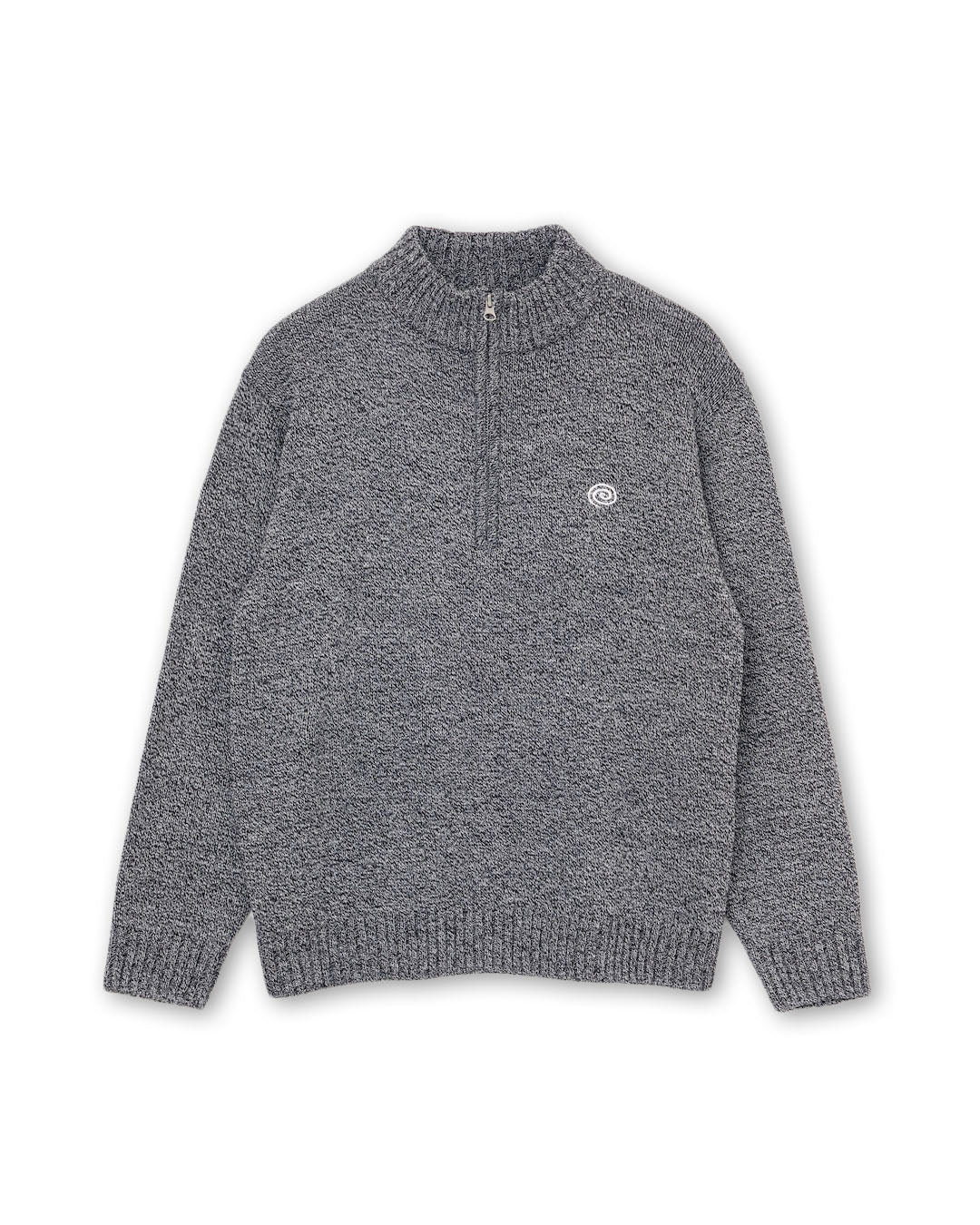 【SOL】HALFZIP KNIT SWEATER  - GRAY