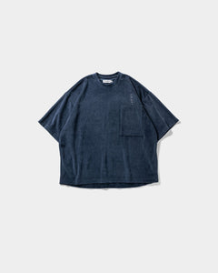 【TIGHTBOOTH】STRAIGHT UP VELOUR T-SHIRT - NAVY