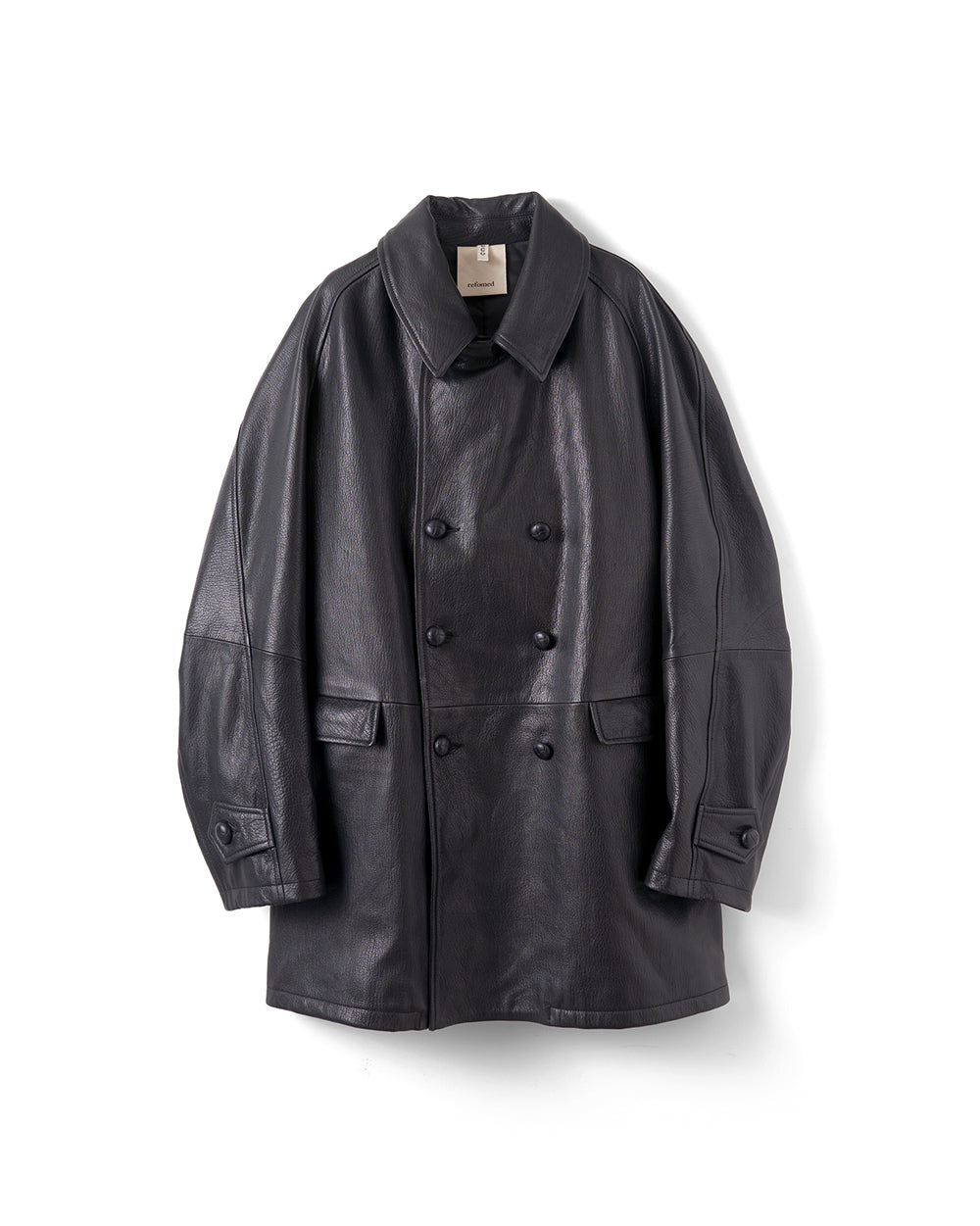 REFOMED】CCU LEATHER FORMAN COAT - BLACK