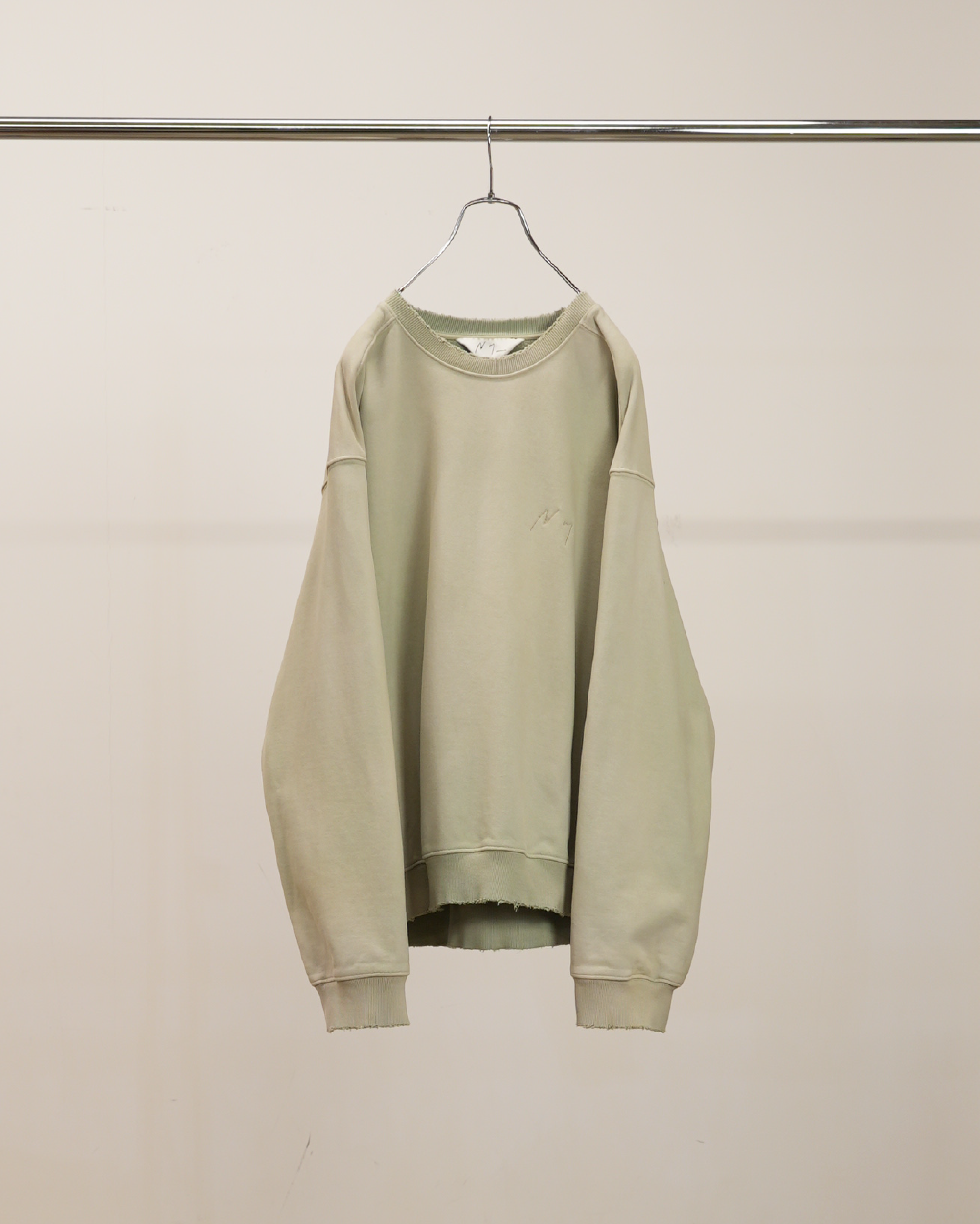 ANCELLM】UNEVENNESS SWEAT SHIRT - GRAYMINT ANCELLM】UNEVENNESS SWEAT SHIRT - GRAYMINT