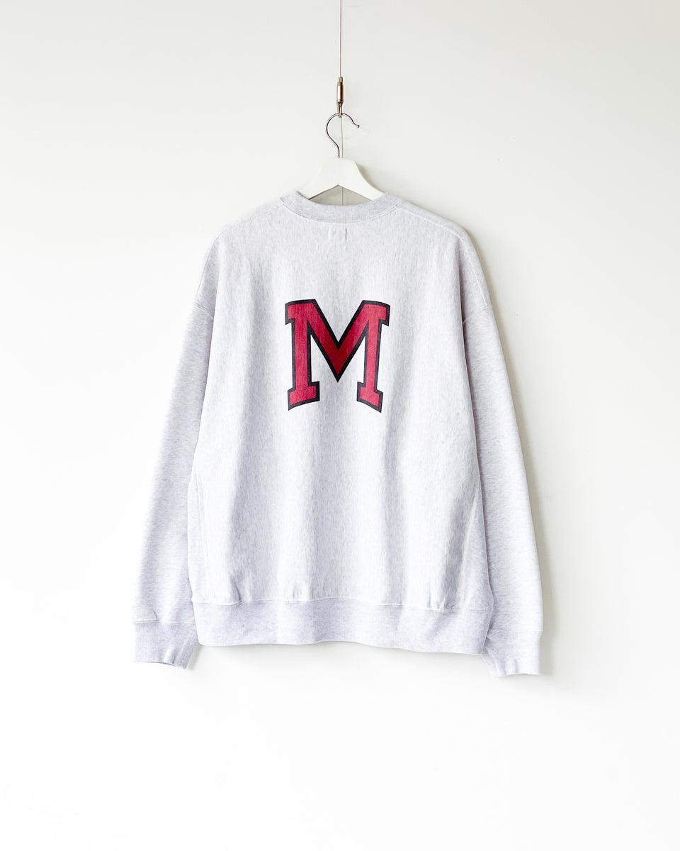 [blurhms ROOTSTOCK]PRINT SWEAT CREW-NECK P/O BIG - HEATHER WHITE×IT-M