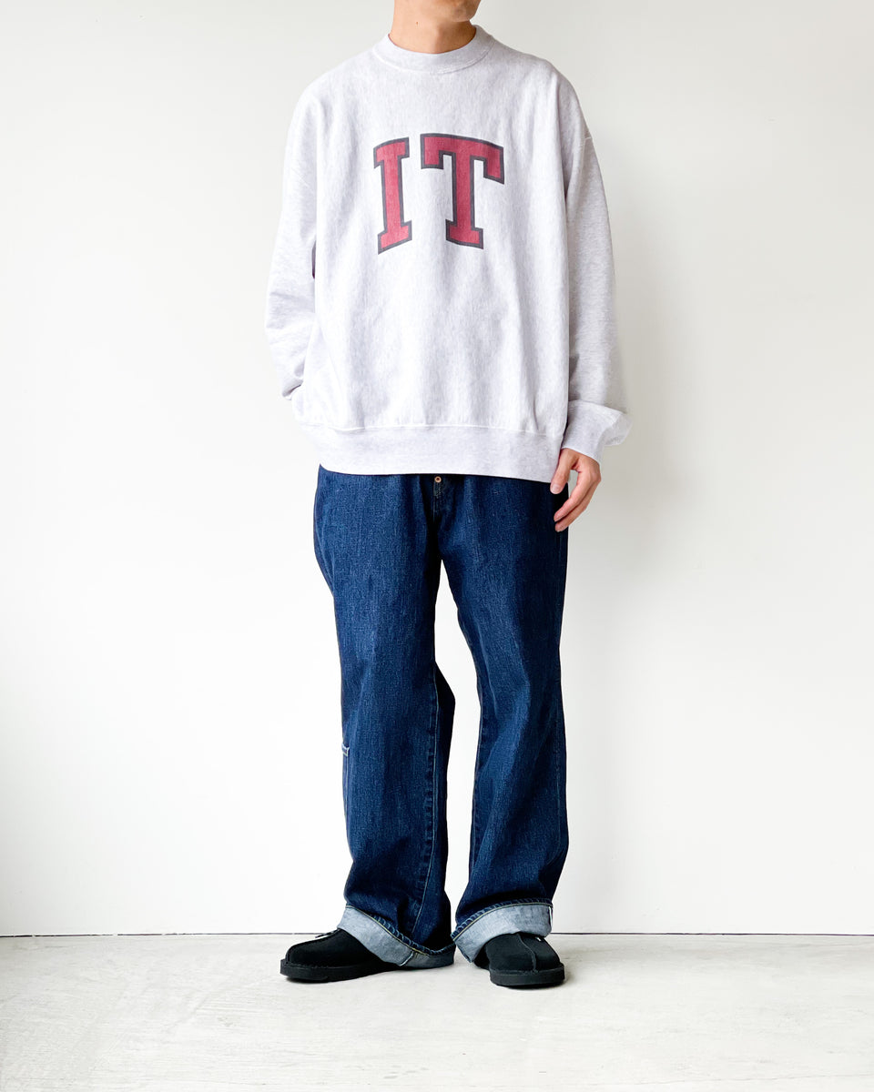 [blurhms ROOTSTOCK]PRINT SWEAT CREW-NECK P/O BIG - HEATHER WHITE×IT-M