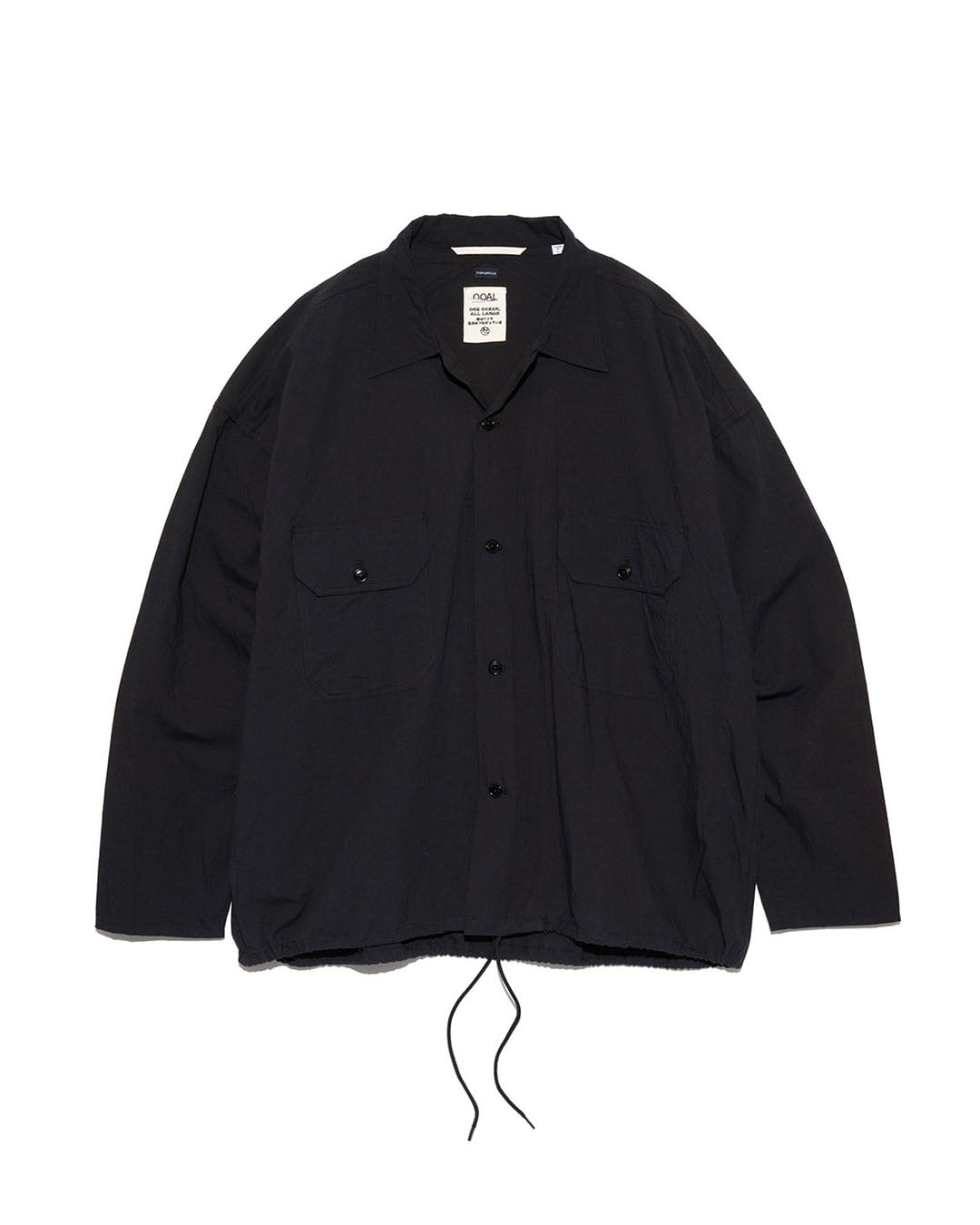 [NANAMICA] COTTON WOOL DECK SHIRT - BLACK (Reserved product)