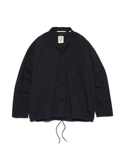 [NANAMICA] COTTON WOOL DECK SHIRT - BLACK (Reserved product)