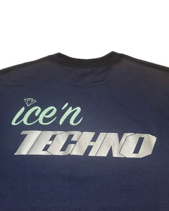 【ICE&TECHNO】ICEN TECHNO LOGO TEE -  NAVY