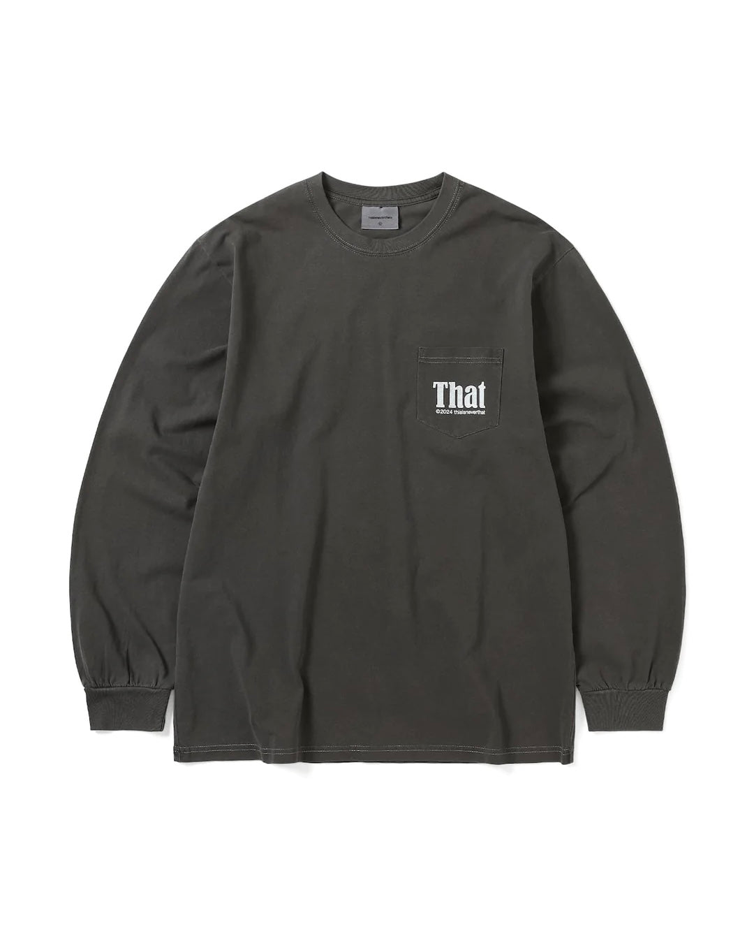 [THISISNEVERTHAT] THAT POCKET L/S TEE - CHARCOAL