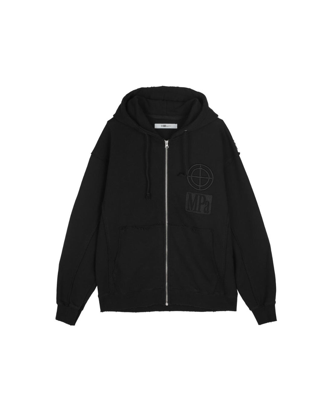 [PLASTICPRODUCT]MPA SCRATCH ZIP HOODIE - BLACK