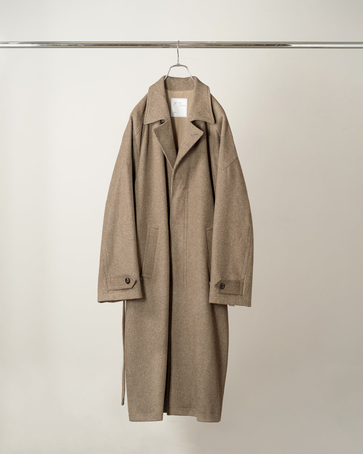 【ANCELLM】WOOL BLANKET BALMACAAN COAT - BEIGE