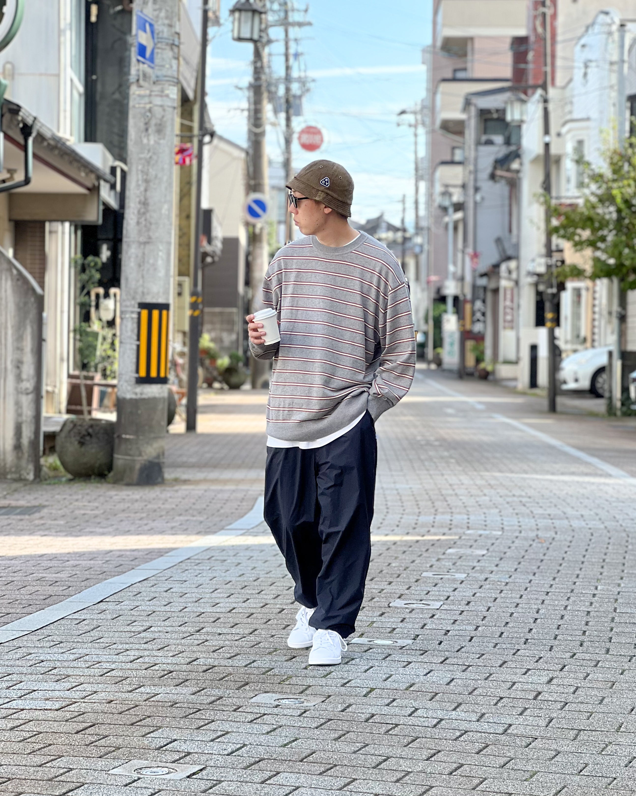 【ACY】BORDER KNIT - GRAY