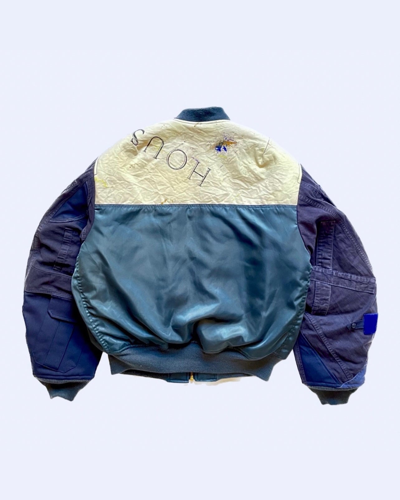 [CYDERHOUSE × AAAF] INTERMATERIAL MA-1 (different material switching) - NAVY/XL