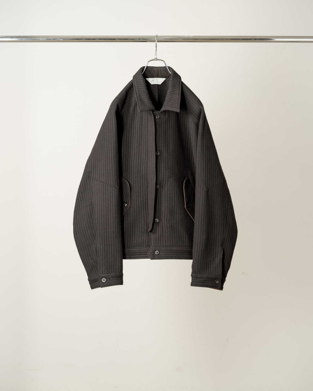 【ANCELLM】140's WOOL PIQUE JACKET - BLACK
