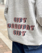 Load image into Gallery viewer, [CITY COUNTRY CITY] EMBROIDERED LOGO ZIP UP COTTON HOODIE - AH GRAY
