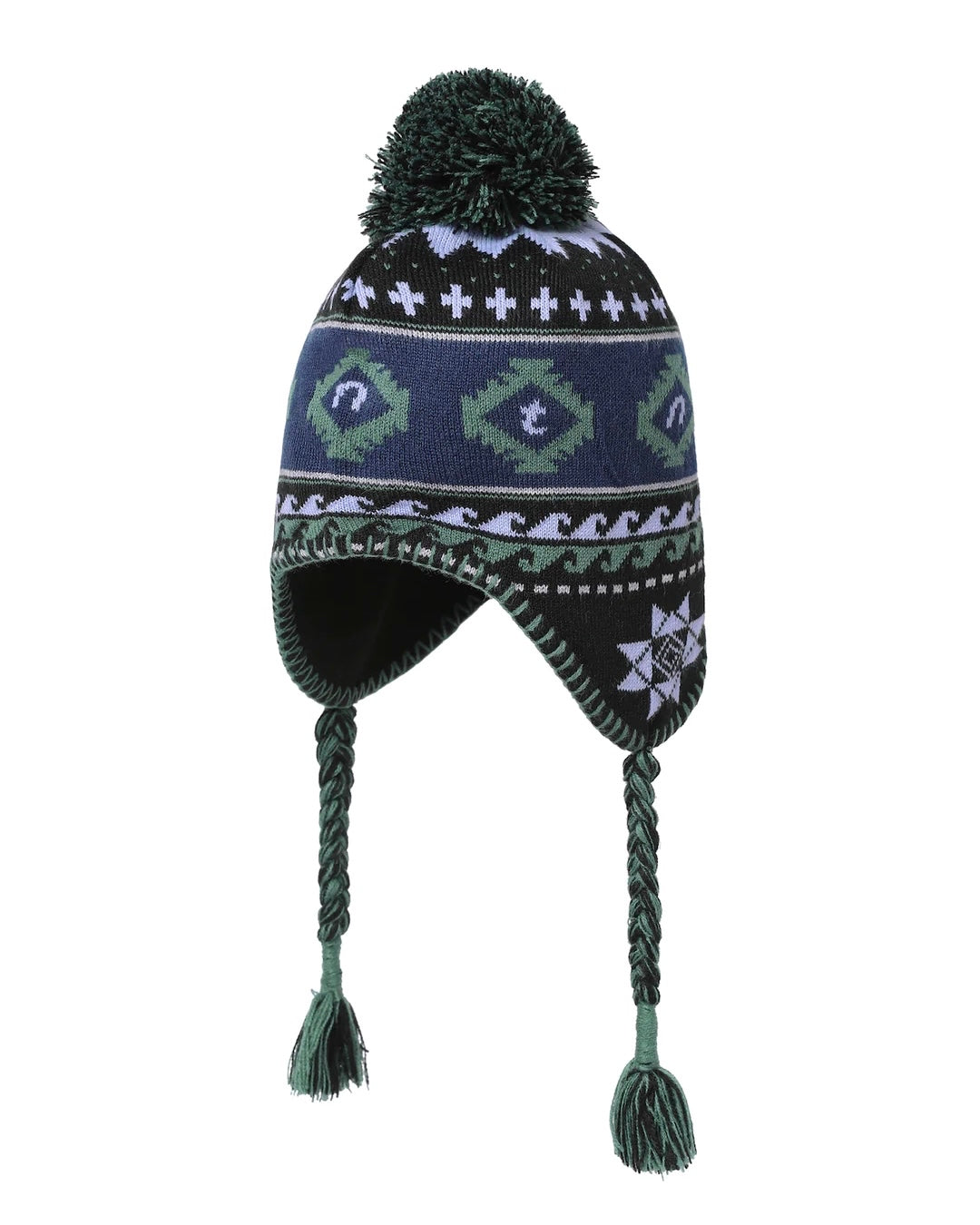 [THISISNEVERTHAT] POM EARFLAP BEANIE - BLACK 