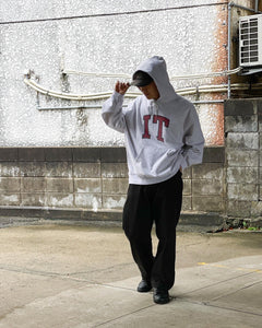 blurhms ROOTSTOCK]PRINT SWEAT HOODIE P/O BIG - HEATHER WHITE × IT