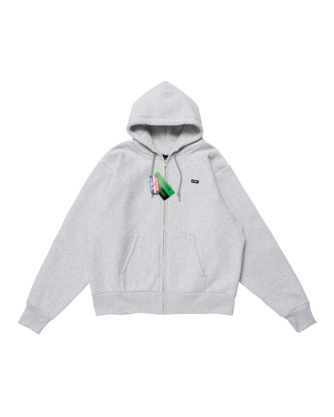 【LQQK STUDIO】SIGNATURE FLEECE ZIP HOODIE - ASH HEATHER