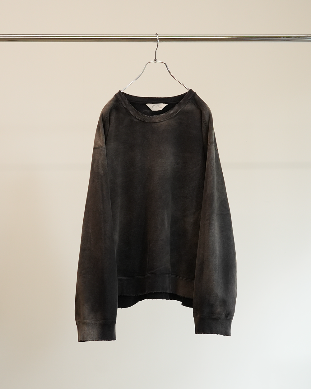 【ANCELLM】UNEVENNESS SWEAT SHIRT - BLACK