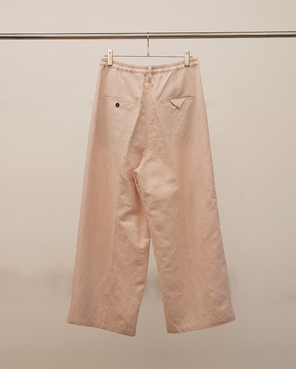 ANCELLM】W/L WIDE EASY TUCK SLACKS - PINK BEIGE ANCELLM】W/L WIDE EASY TUCK SLACKS - PINK BEIGE