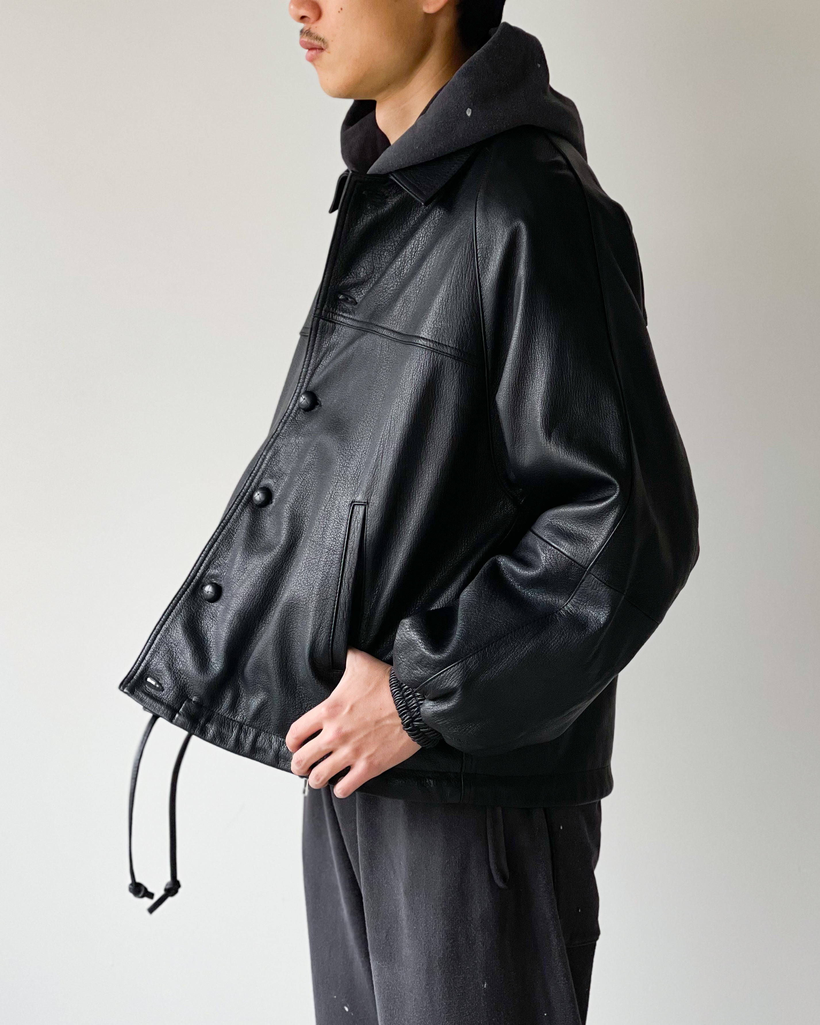REFOMED】CCU LEATHER FORMAN JACKET - BLACK