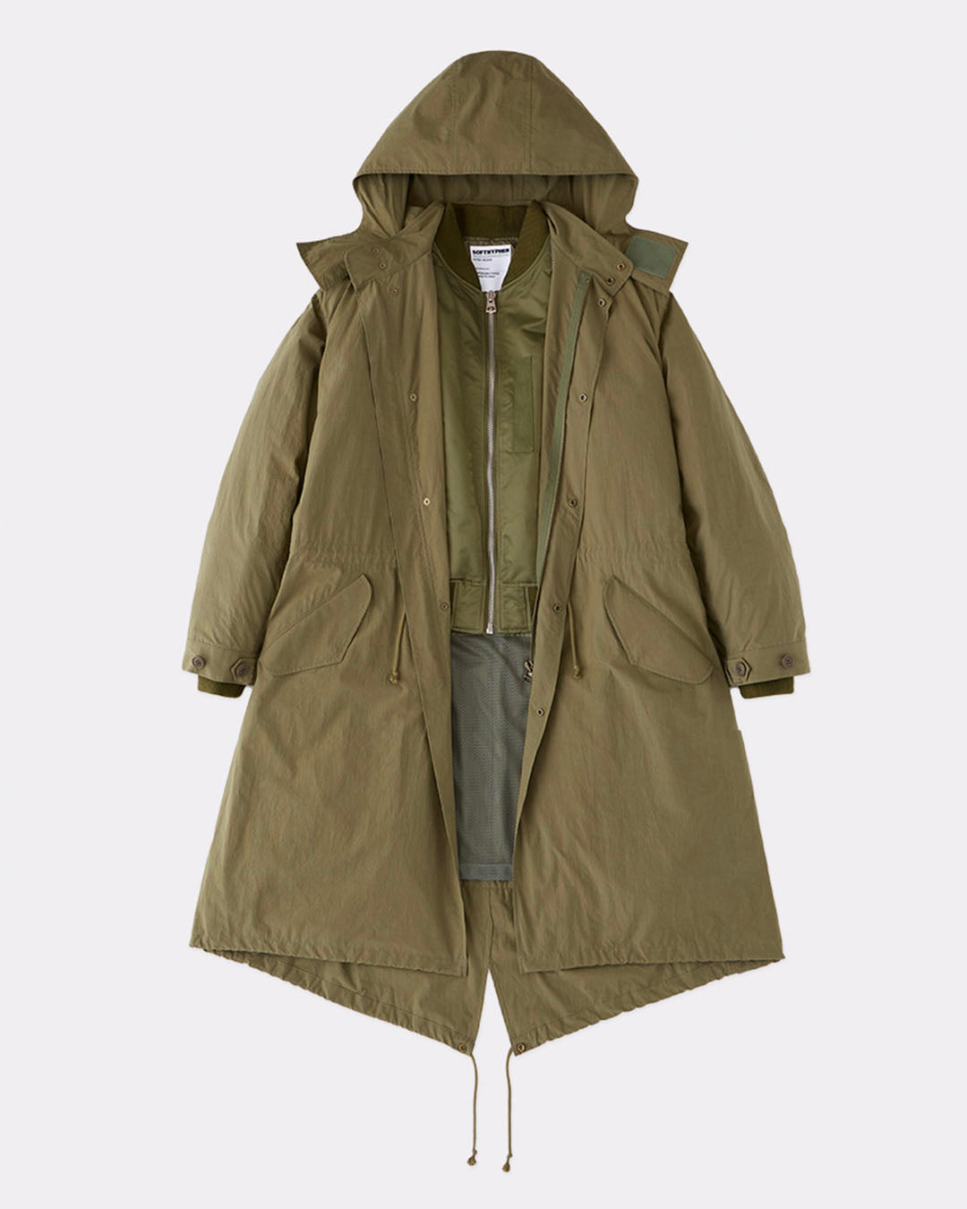 【SOFTHYPHEN】BACK TO FRONT MA-1 FIELD COAT - OLIVE