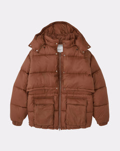 【SOFTHYPHEN】LAYER FRONT PUFFER JACKET - BROWN
