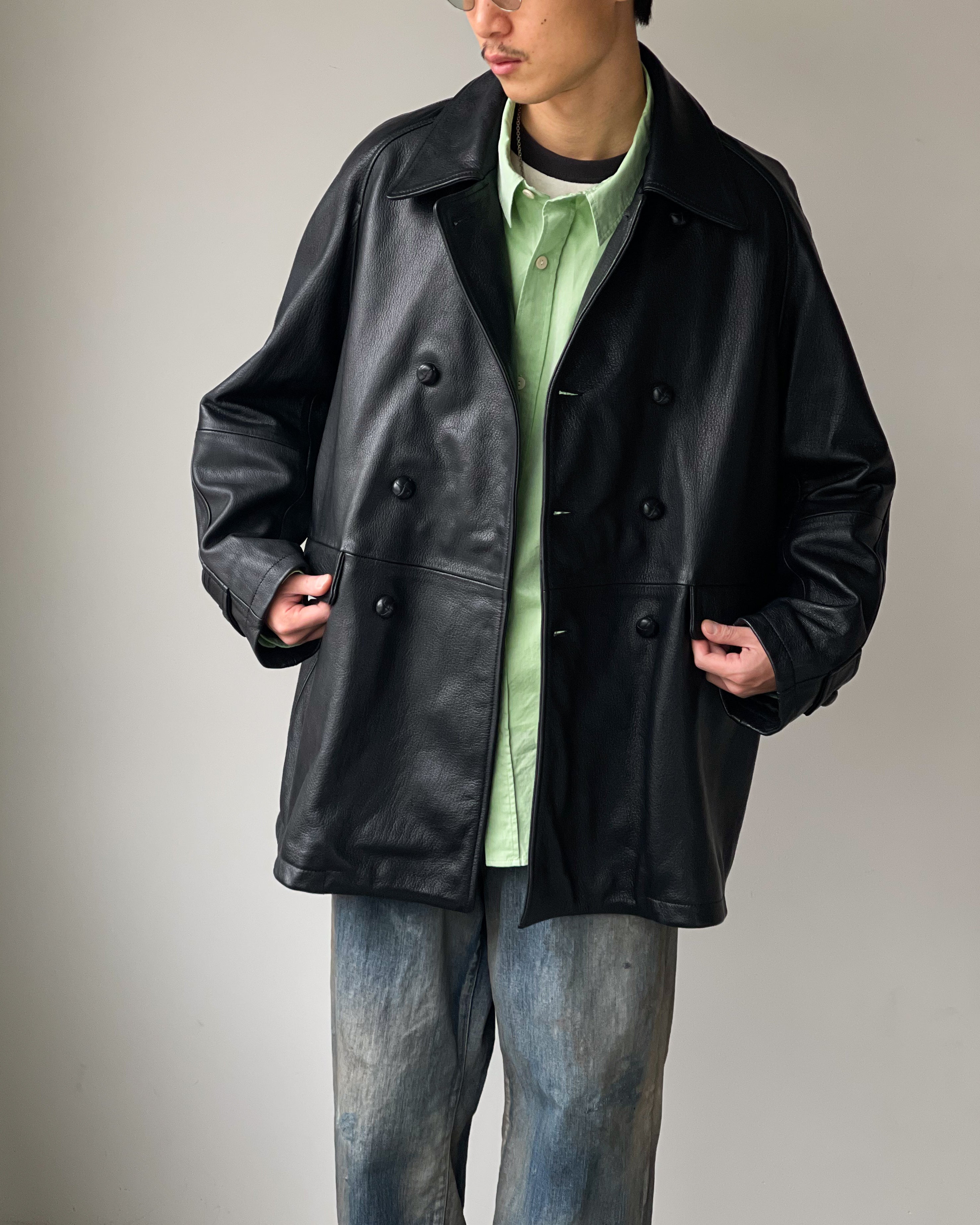 REFOMED] CCU LEATHER FORMAN COAT - BLACK