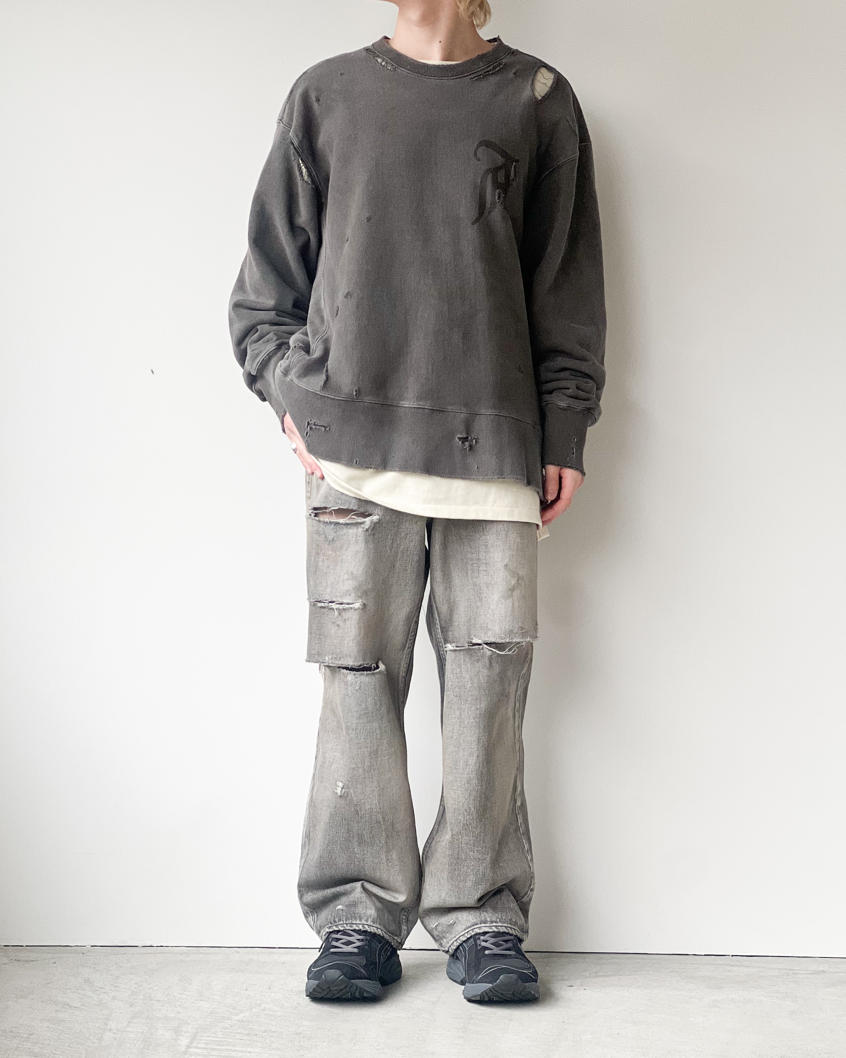 ANCELLM】CRASH SELVEDGE DENIM STRAIGHT 5P PANTS - BLACK – pan-kanazawa