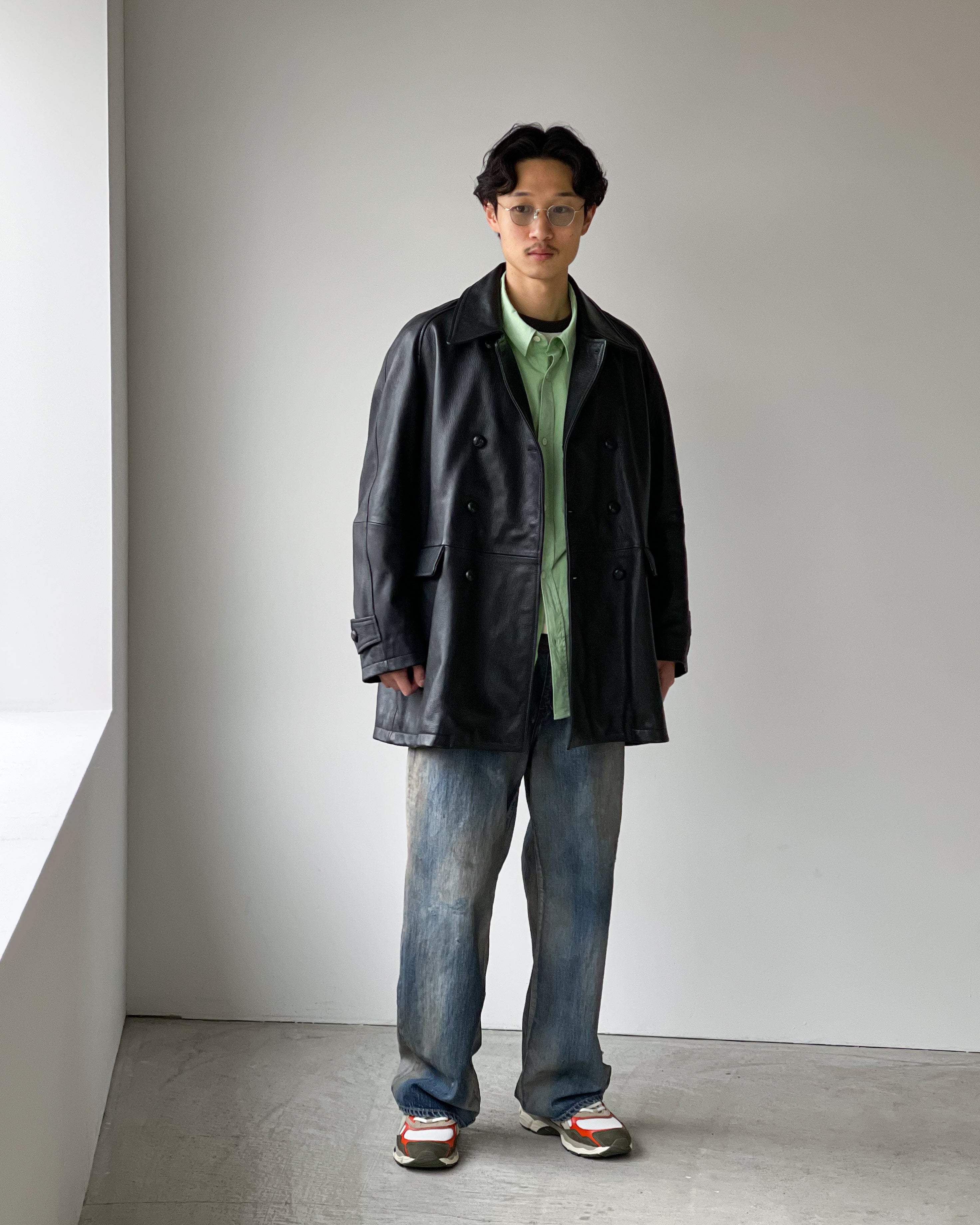REFOMED] CCU LEATHER FORMAN COAT - BLACK