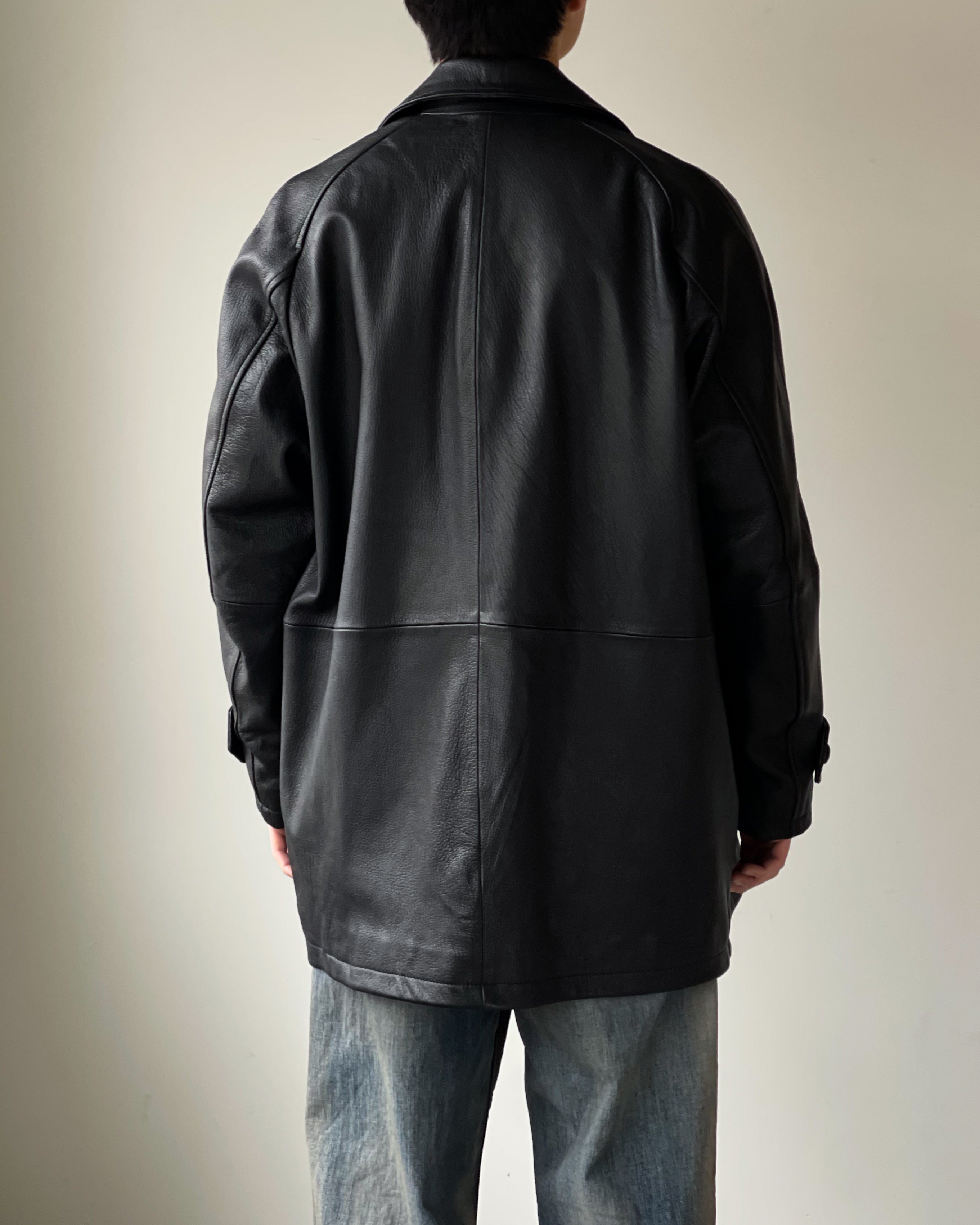 REFOMED] CCU LEATHER FORMAN COAT - BLACK