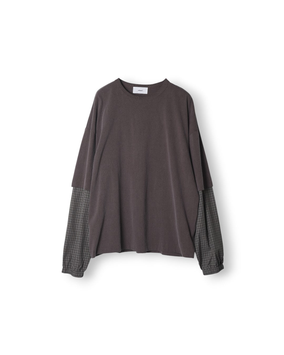 【REFOMED】FRESH MAN LAYERED TEE “CHECK” - BROWN