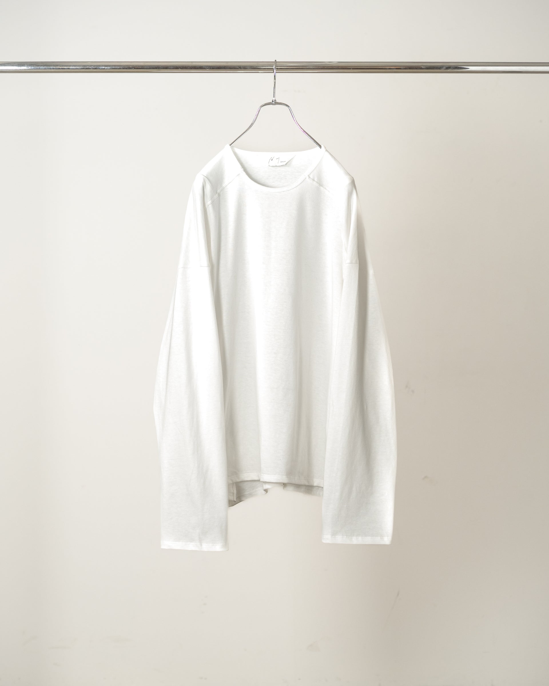 【ANCELLM】C/R LS T-SHIRT - WHITE