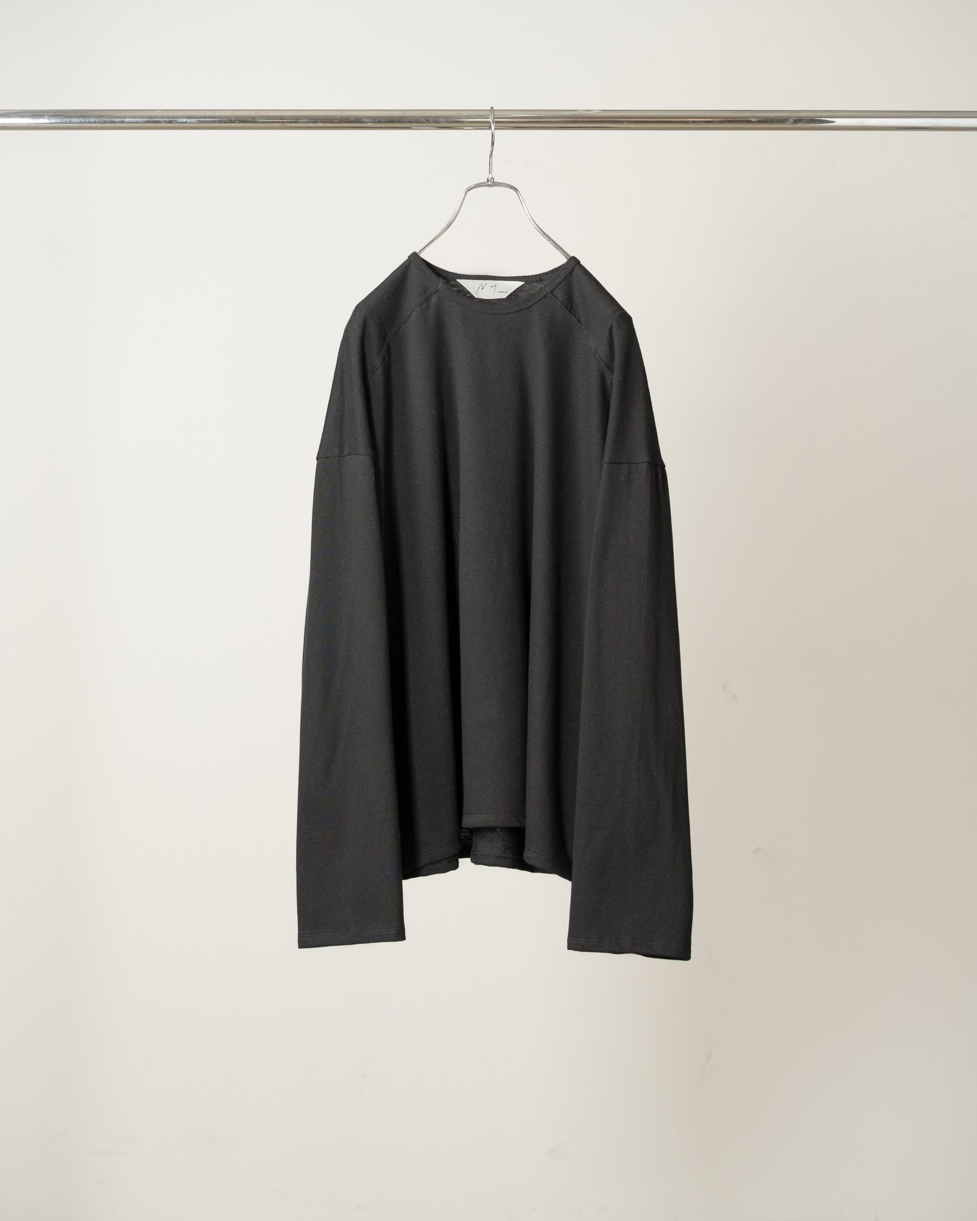 【ANCELLM】C/R LS T-SHIRT - BLACK