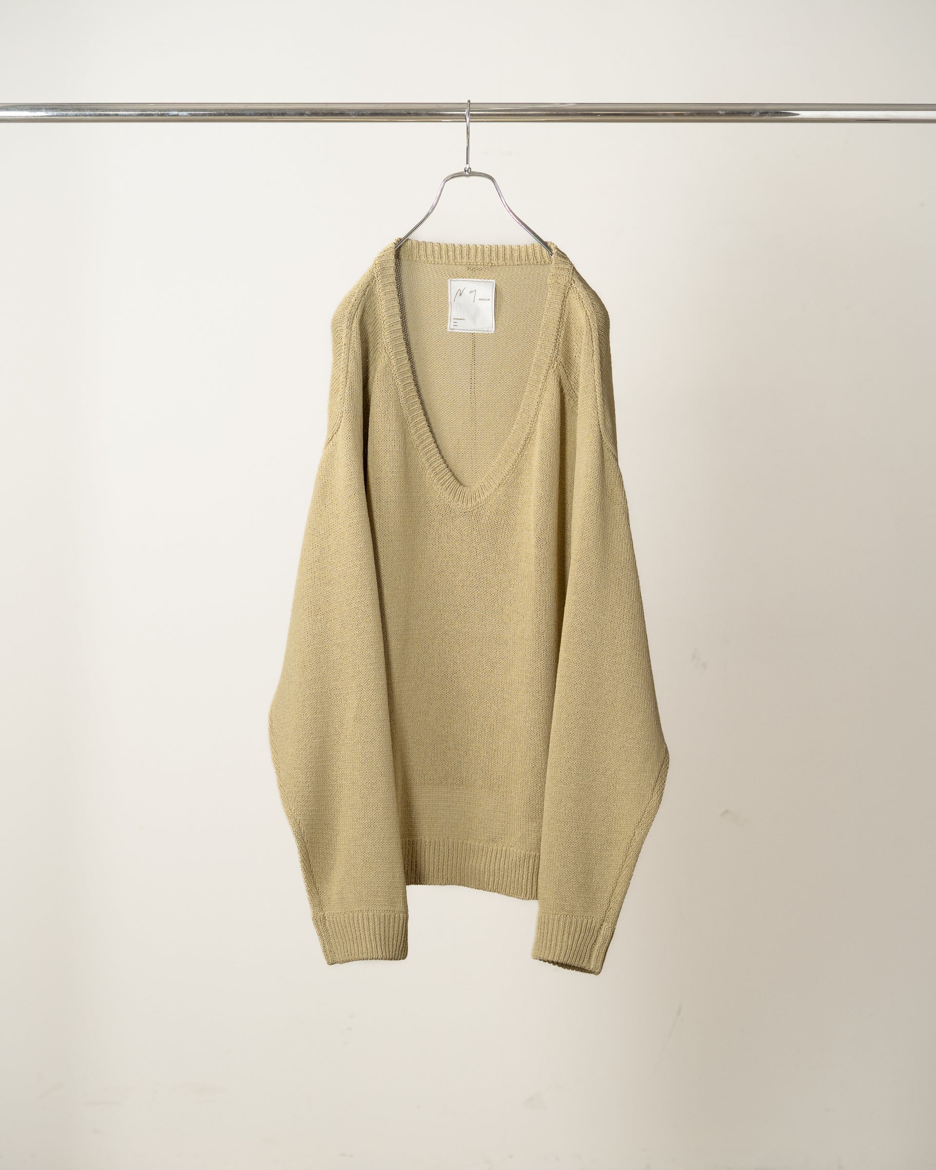 【ANCELLM】UV NECK KNIT - SAGE