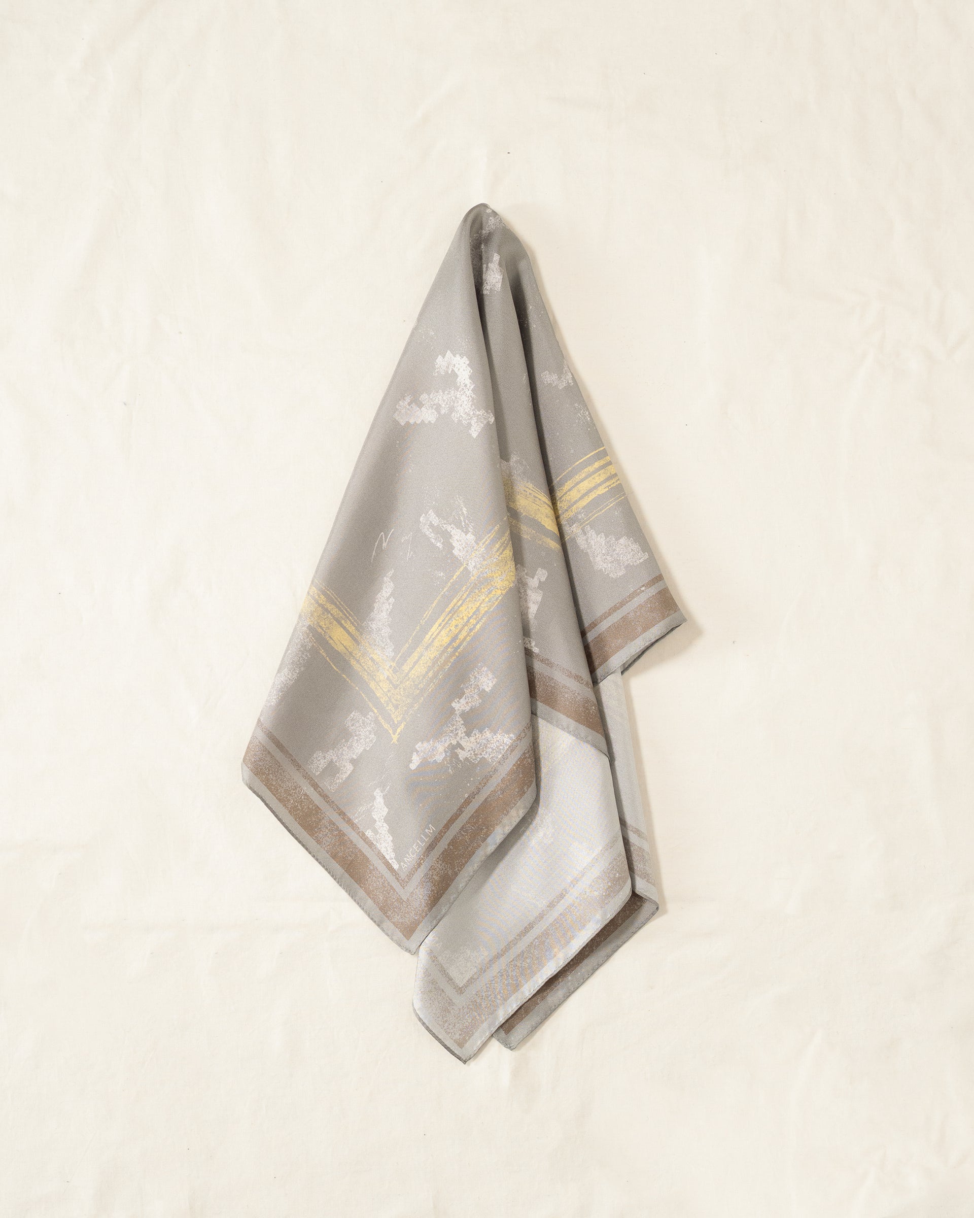 【ANCELLM】SILK SCALF - GRAY