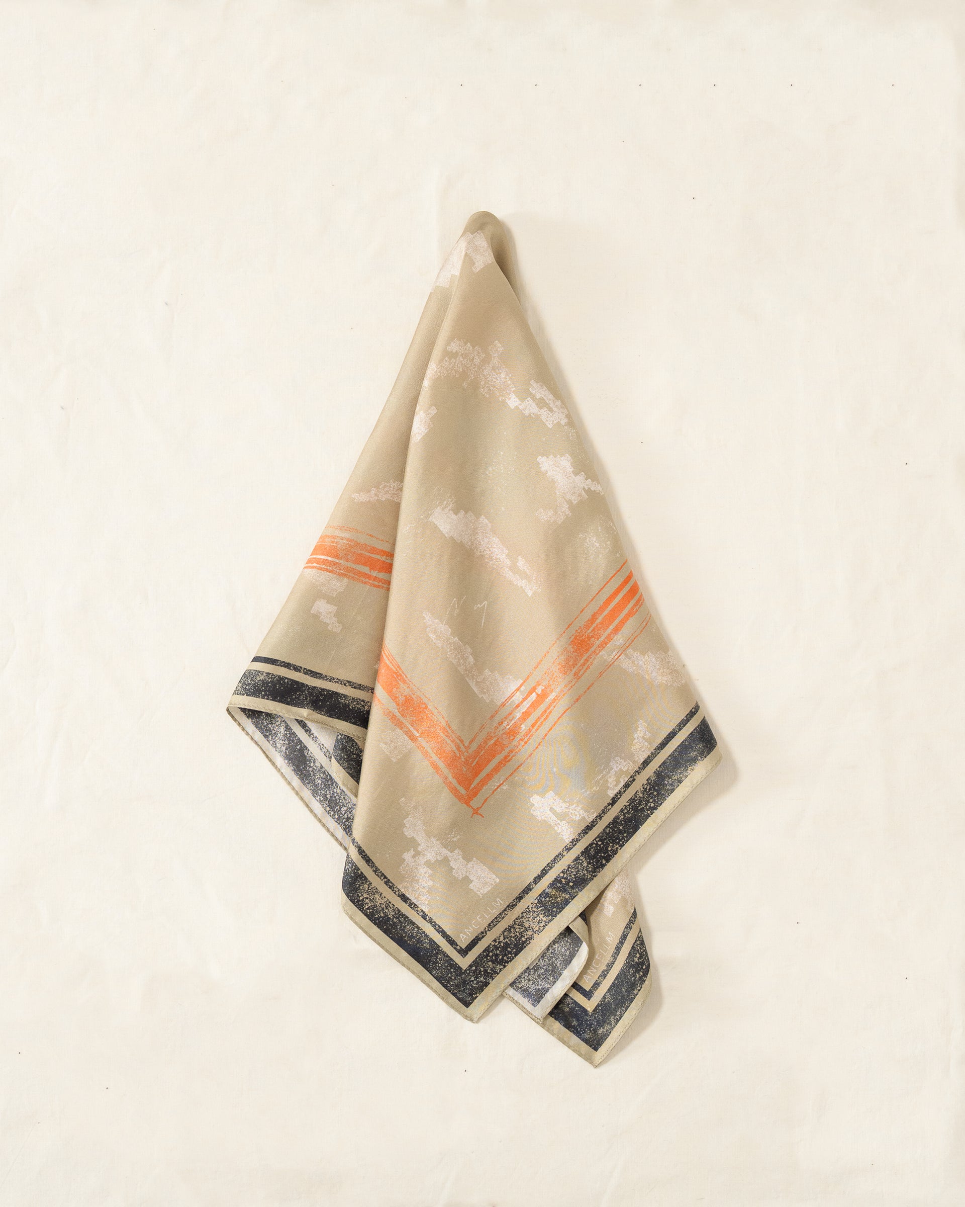 【ANCELLM】SILK SCALF - BEIGE