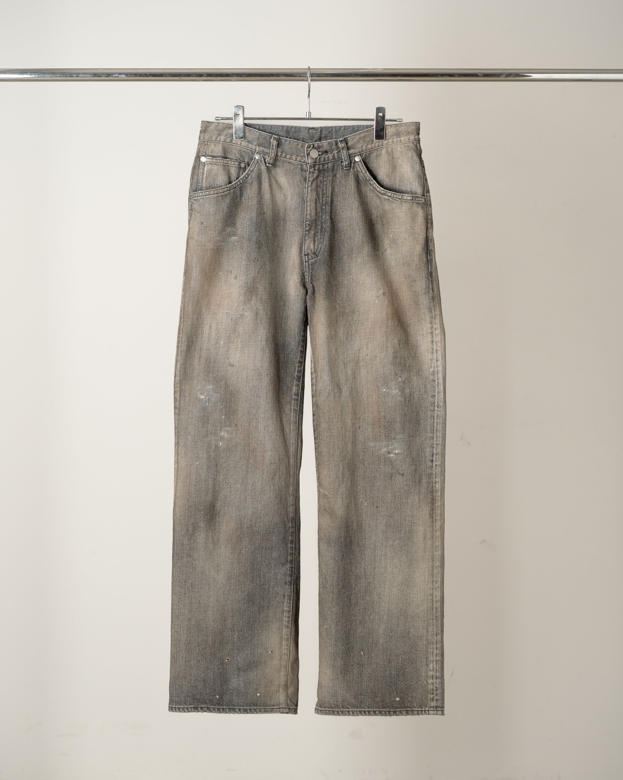 ANCELLM】SHOE-CUT DENIM PANTS - BLACK