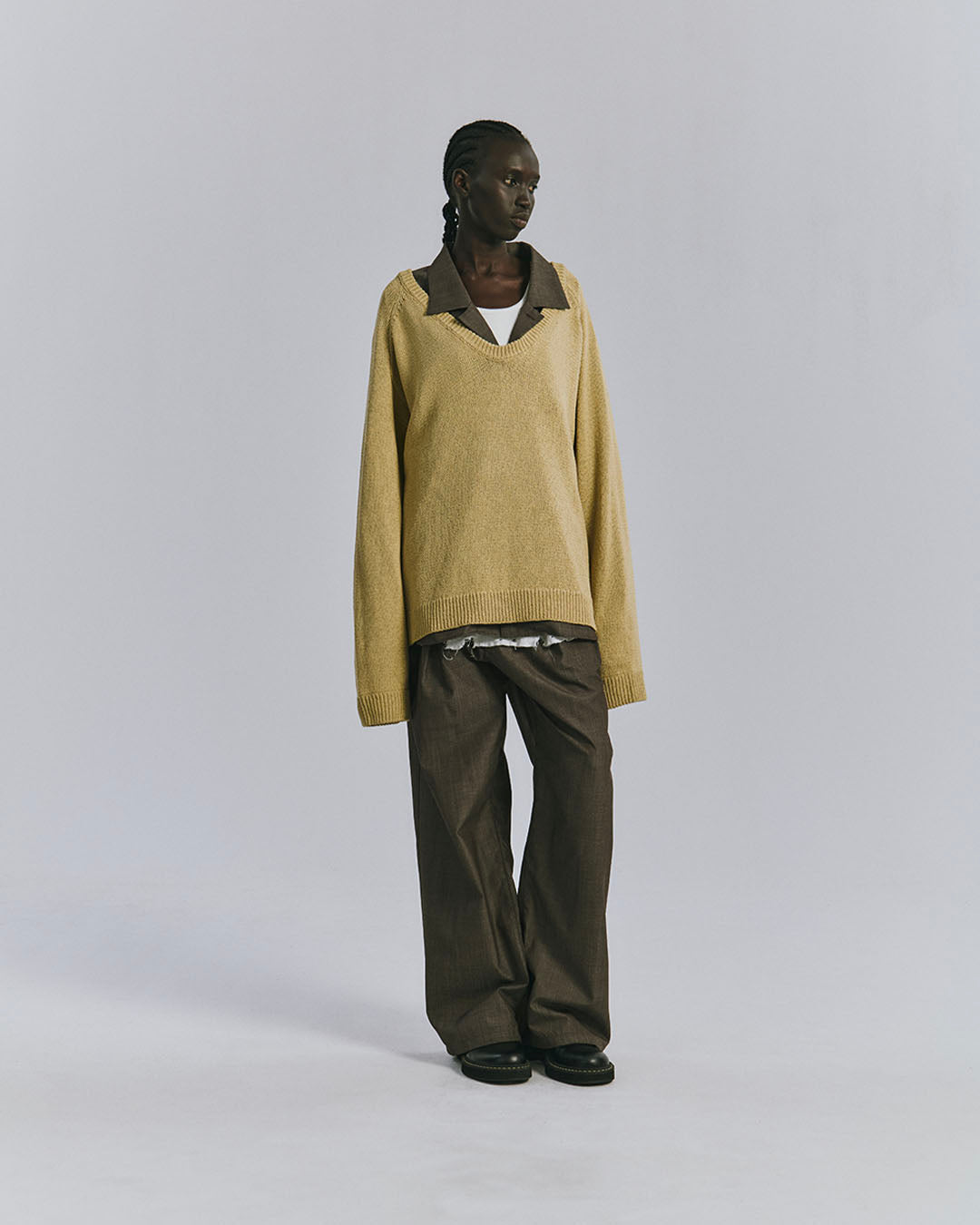 ANCELLM】UV NECK KNIT - SAGE