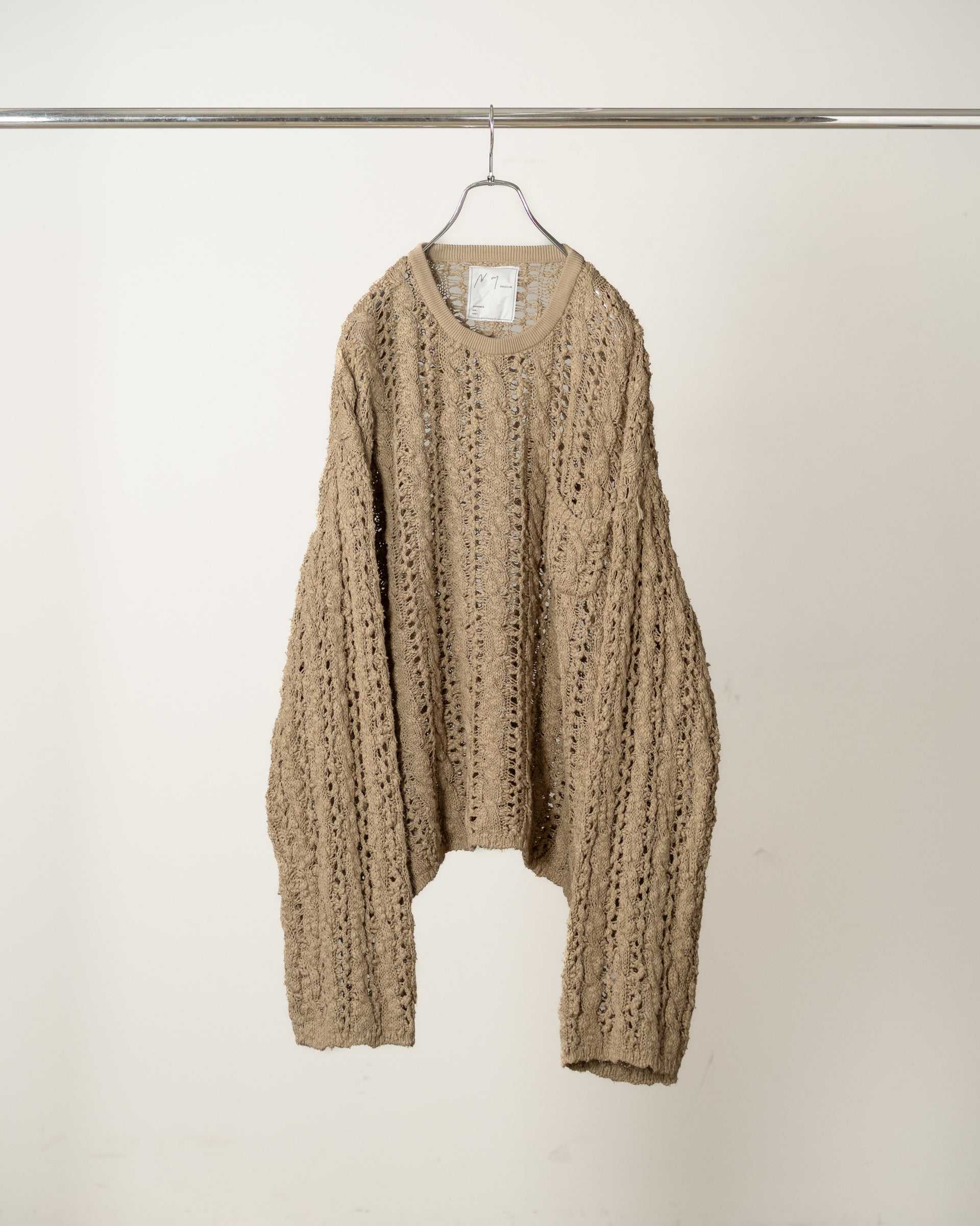 【ANCELLM】MESH KNIT - BEIGE