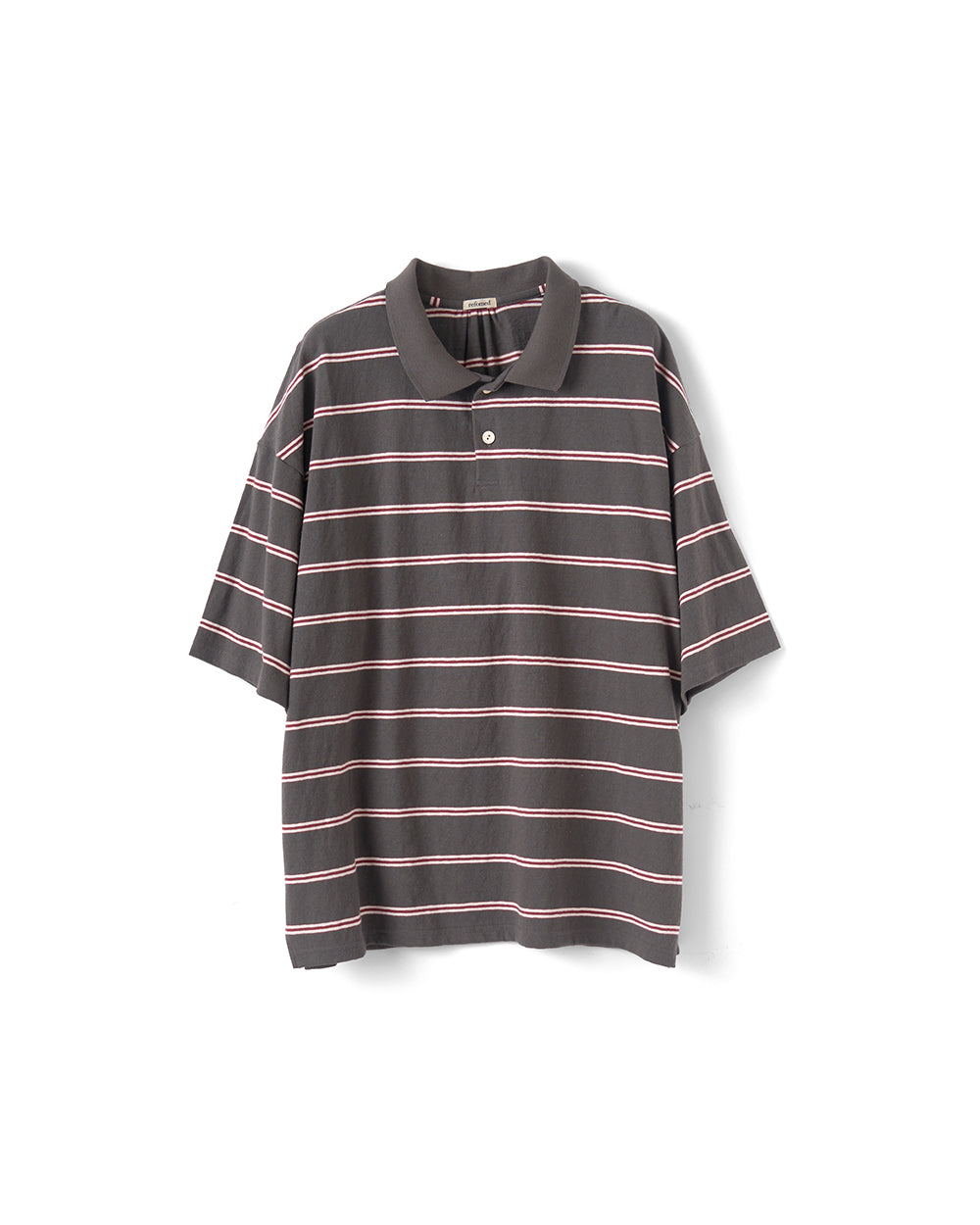 【REFOMED】OLD MAN POLO “BORDER” - CHARCOAL