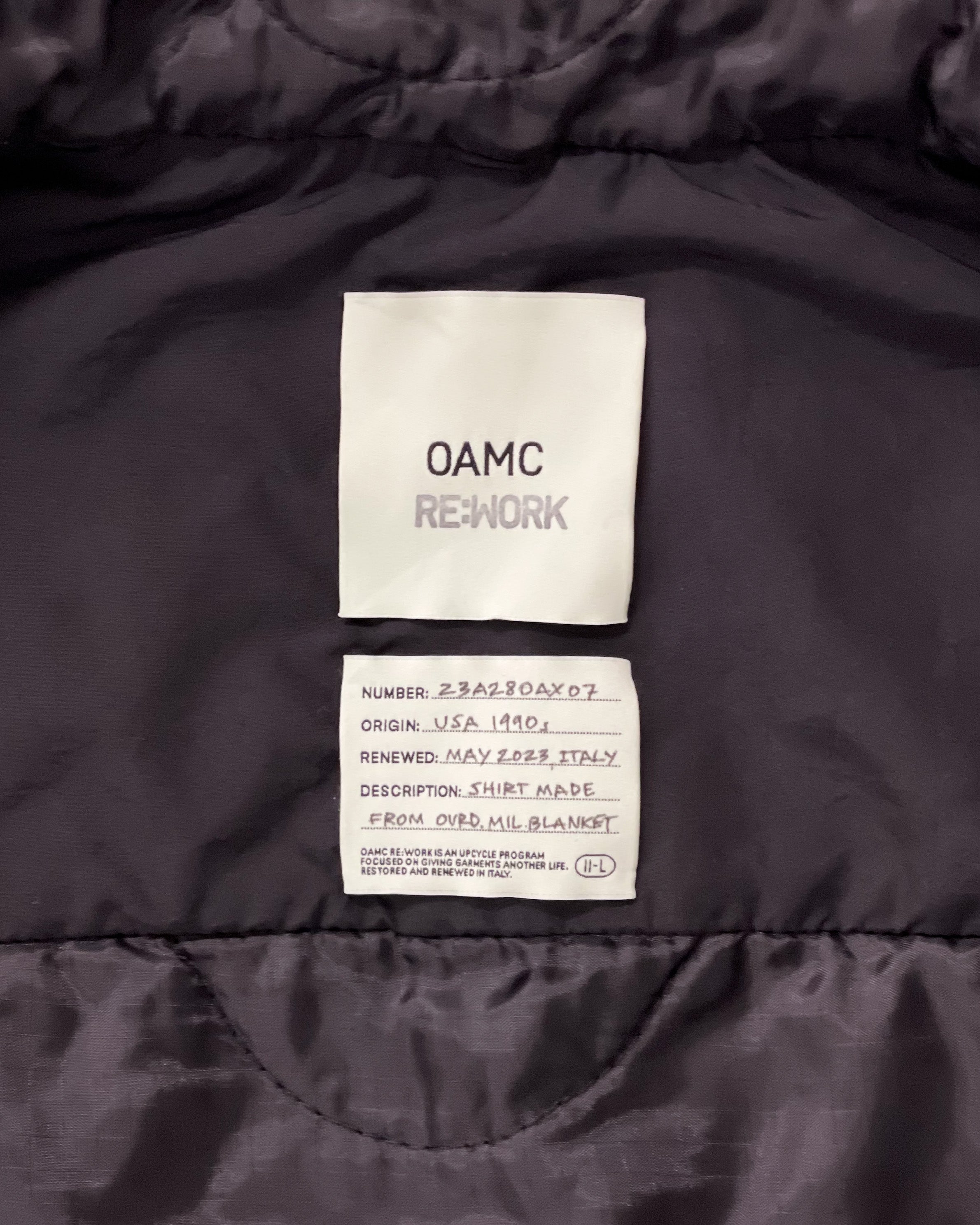 【OAMC】RE:WORK ZIPPED SHIRT - BLACK