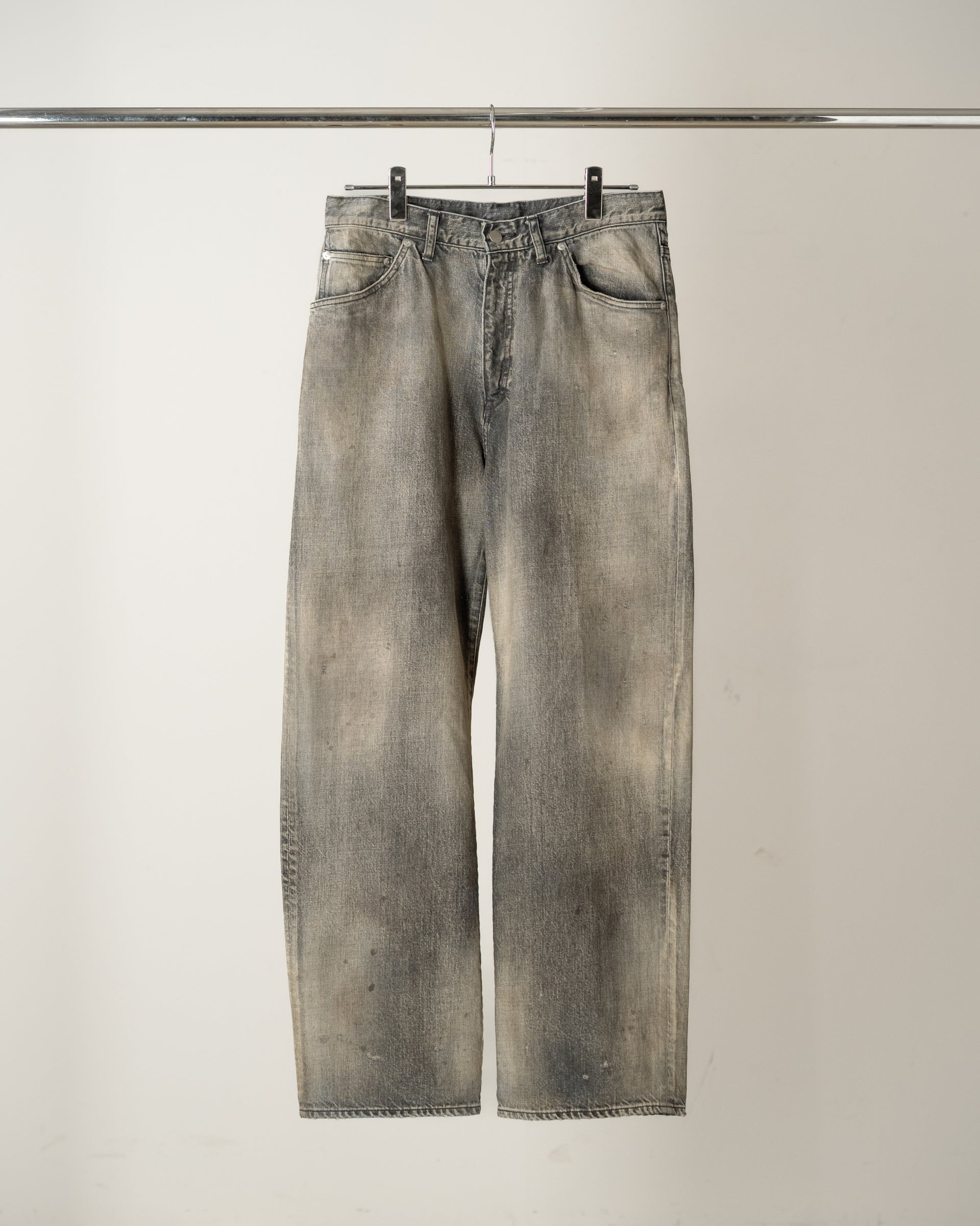 【ANCELLM】#08 MIDDLE STRAIGHT 5P DENIM PANTS - BLACK