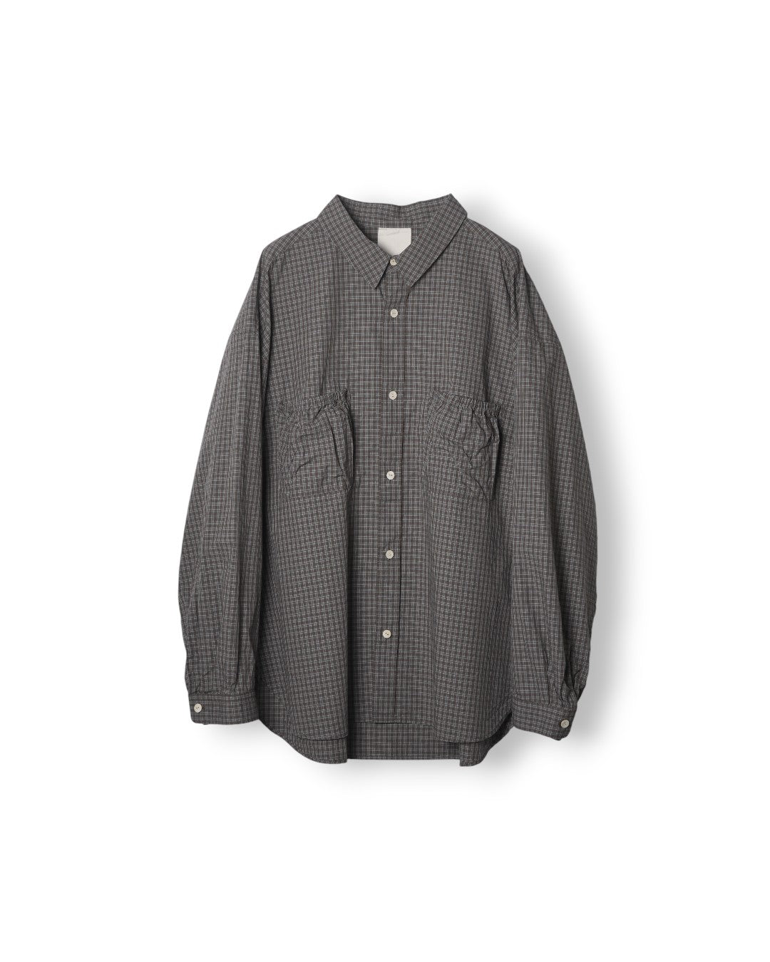 【REFOMED】WRIST PATCH WIDE SHIRT “CHECK” - BROWN