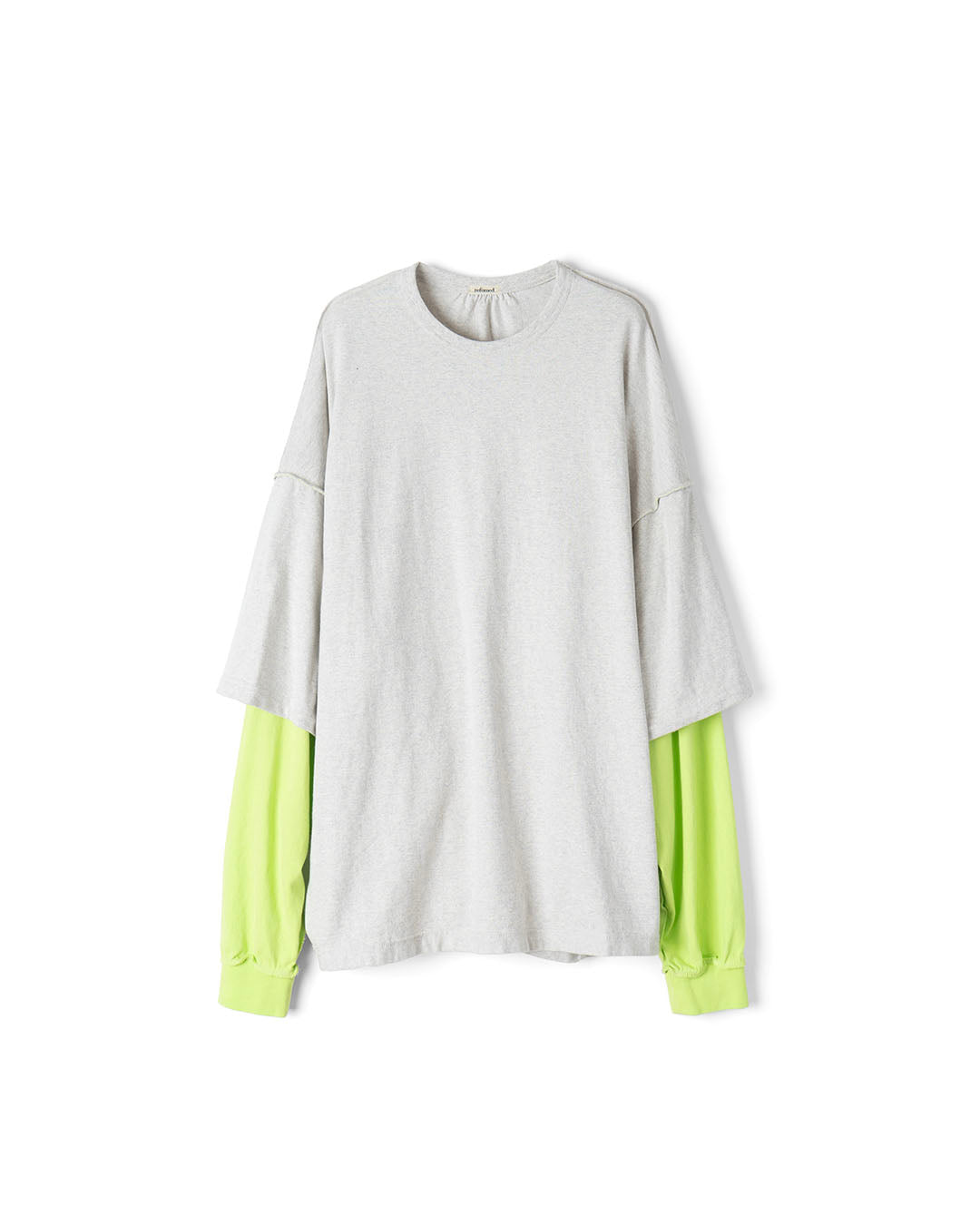 [REFOMED] REVERSIBLE L/S TEE - OUTMEAL×LIME