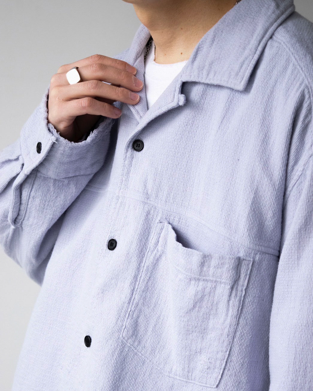 ジャケット・アウター ancellm DOUBLEGAUZE SHIRT(PURPLE) ANCELLM DOUBLEGAUZE SHIRT(PURPLE)size1